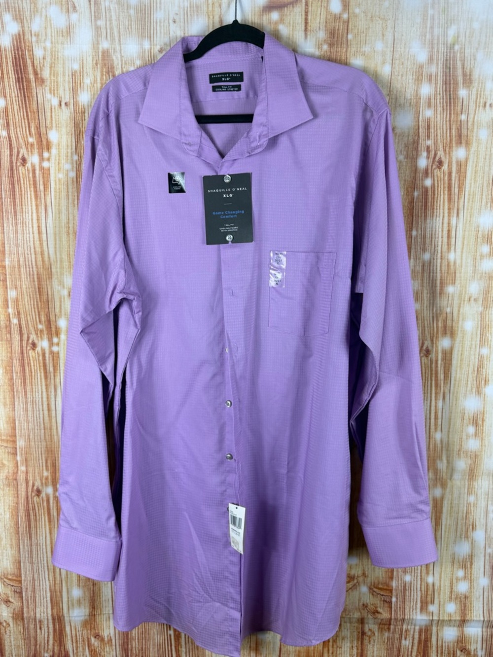 Van Heusen Men’s Lavender Long-Sleeve Dress Shirt - Spread Collar